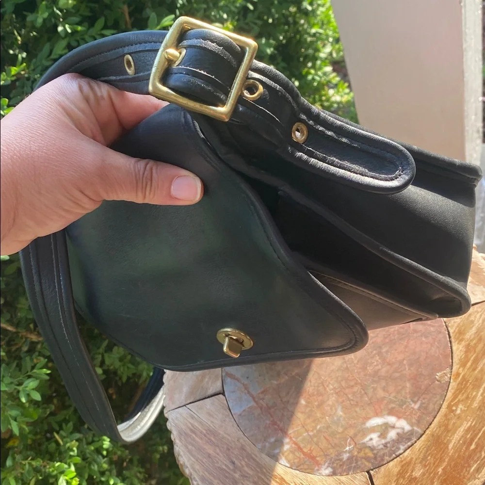 🖤🖤Vintage Coach Rambler’s Legacy Crossbody Bag 9061 Black Glove Tanned Leather🖤🖤 - Picture 8 of 17